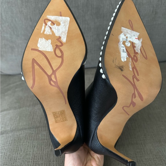 Karl Lagerfeld Cyron Black Leather Beaded Stiletto Booties - Picture 6 of 6